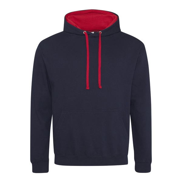 Felpa Hoodie con cappuccio bicolore new french navy fire red