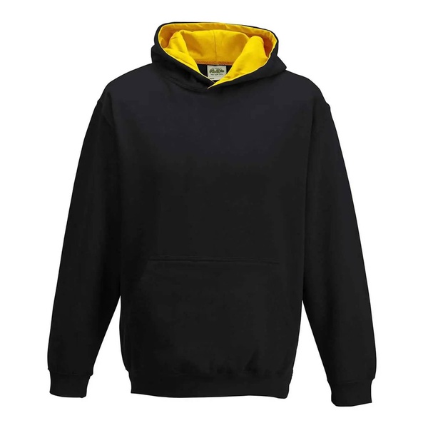 Felpa Hoodie Kids con cappuccio bicolore jet black gold