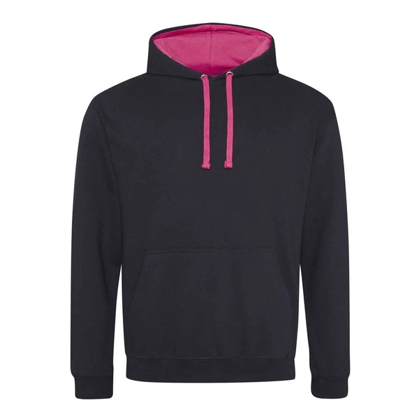 Felpa Hoodie con cappuccio bicolore jet black hot pink