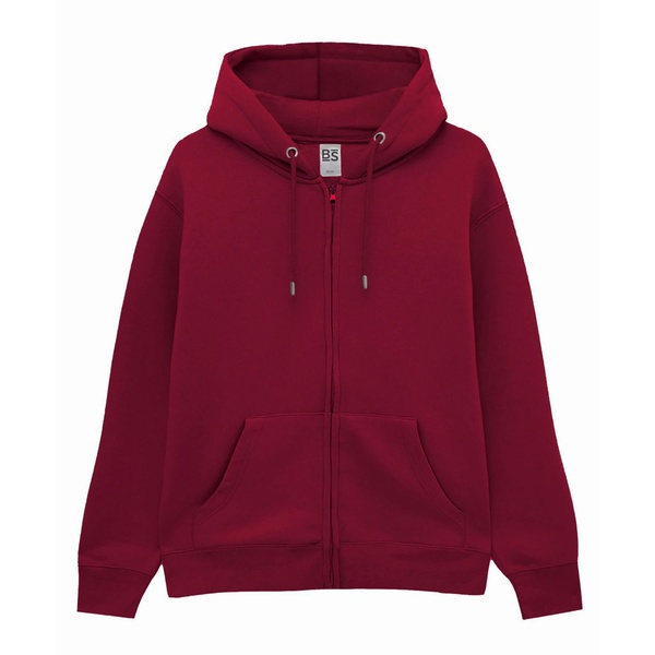 FELPA VEGA con zip e cappuccio UNISEX bordeaux