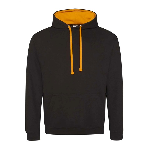 Felpa Hoodie con cappuccio bicolore jet black orange crush