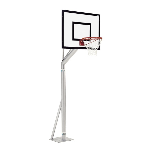 IMPIANTO MINIBASKET MONOTUBO ZINCATO a pavimento                                                             la coppia                                                                                       