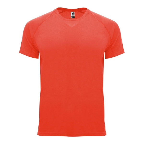 Bahrain - t-shirt tecnica raglan Corallo fluo