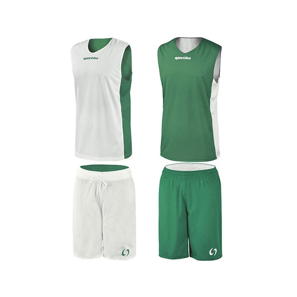 ASSEN Completo Basket Double Face green white