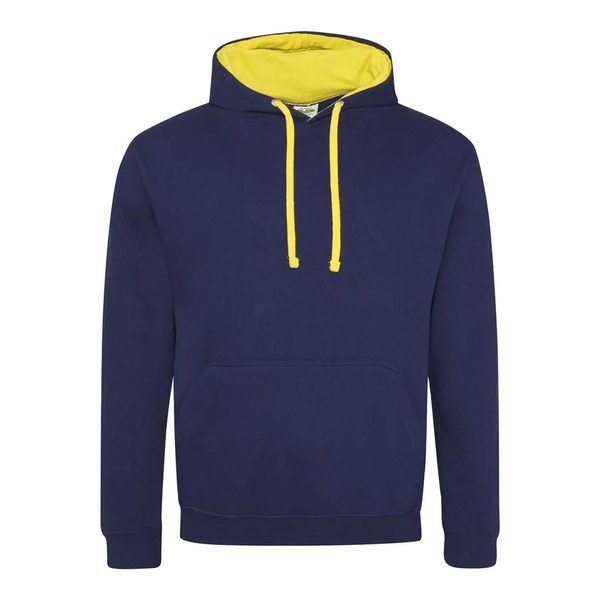 Felpa Hoodie con cappuccio bicolore oxford navy sun yellow