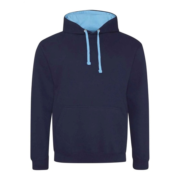 Felpa Hoodie con cappuccio bicolore oxford navy hawaiian blue