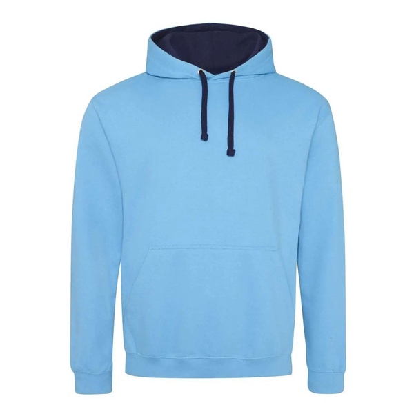 Felpa Hoodie con cappuccio bicolore hawaiian blue oxford navy