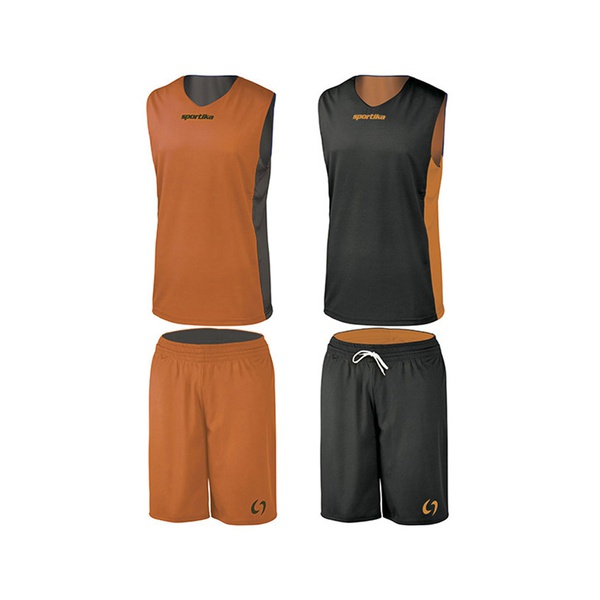 ASSEN Completo Basket Double Face orange black