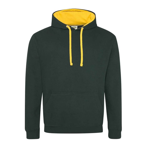 Felpa Hoodie con cappuccio bicolore forest green gold
