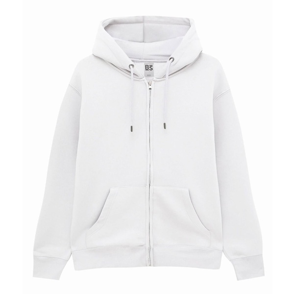 FELPA VEGA con zip e cappuccio UNISEX white