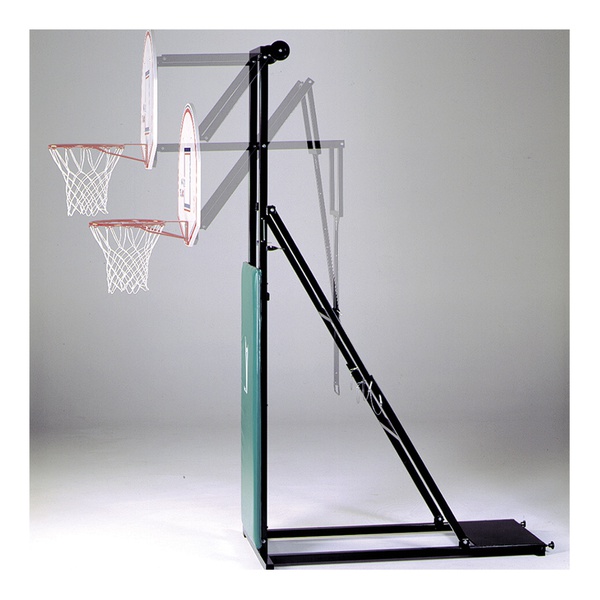 IMPIANTO BASKET-MINIBASKET STREETBALL SINGOLO mobile e pieghevole, con ruote, completo - EN 1270