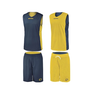 ASSEN Completo Basket Double Face navy yellow