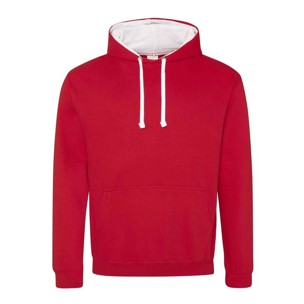 Felpa Hoodie con cappuccio bicolore fire red arctic white