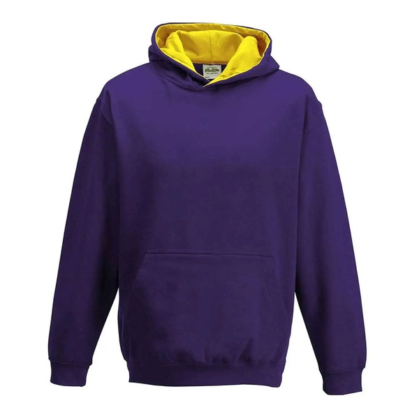 Felpa Hoodie Kids con cappuccio bicolore purple sun yellow
