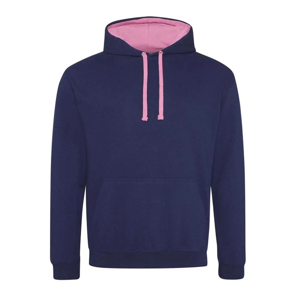 Felpa Hoodie con cappuccio bicolore oxford navy candyfloss pink