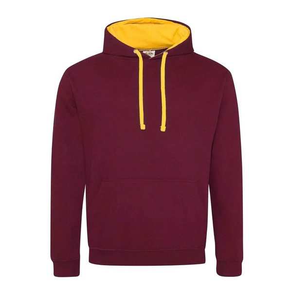 Felpa Hoodie con cappuccio bicolore burgundy gold