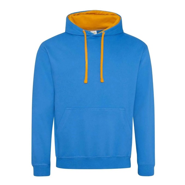 Felpa Hoodie con cappuccio bicolore sapphire blue orange crush