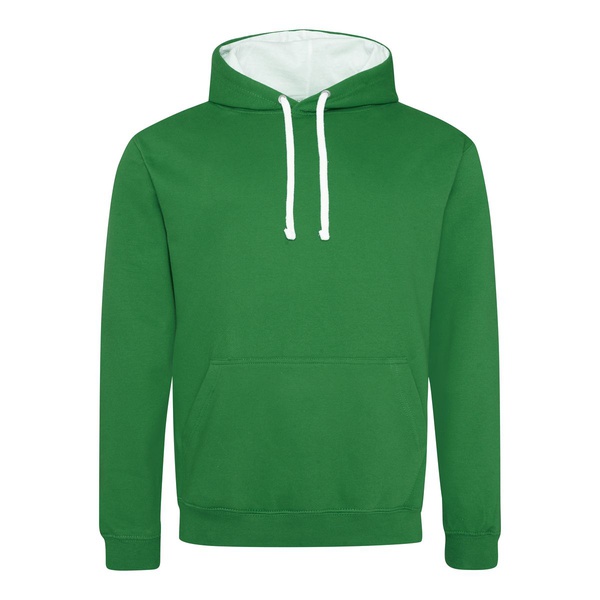 Felpa Hoodie con cappuccio bicolore kelly artic white