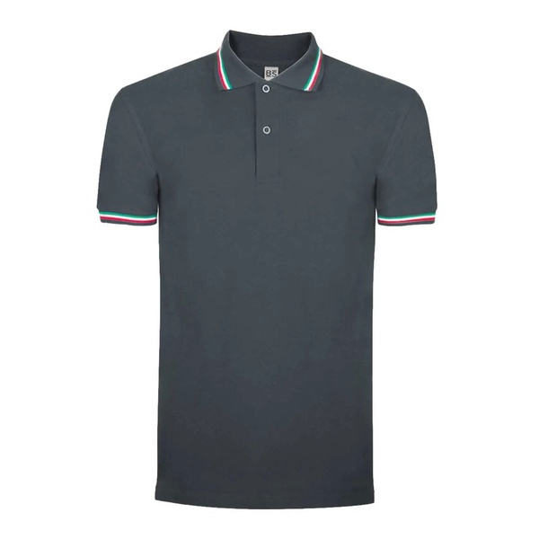 Polo Tricolor Italy antracite