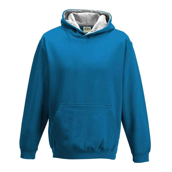 Felpa Hoodie Kids con cappuccio bicolore sapphire blue heather grey