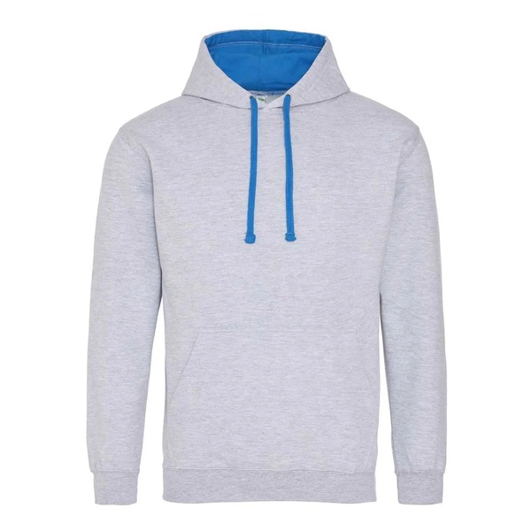 Felpa Hoodie con cappuccio bicolore heather grey sapphire blue