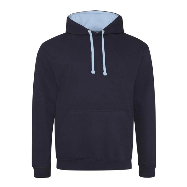 Felpa Hoodie con cappuccio bicolore new french navy sky