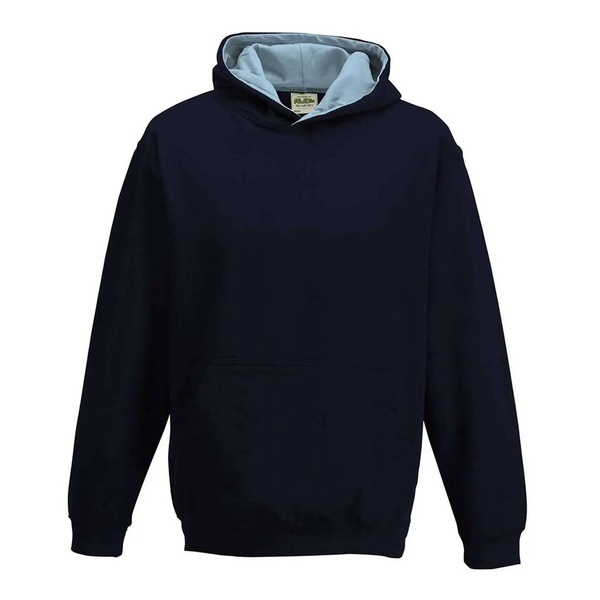 Felpa Hoodie Kids con cappuccio bicolore new french navy sky