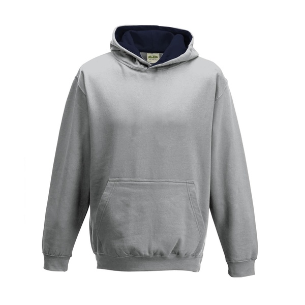 Felpa Hoodie Kids con cappuccio bicolore heather grey french navy