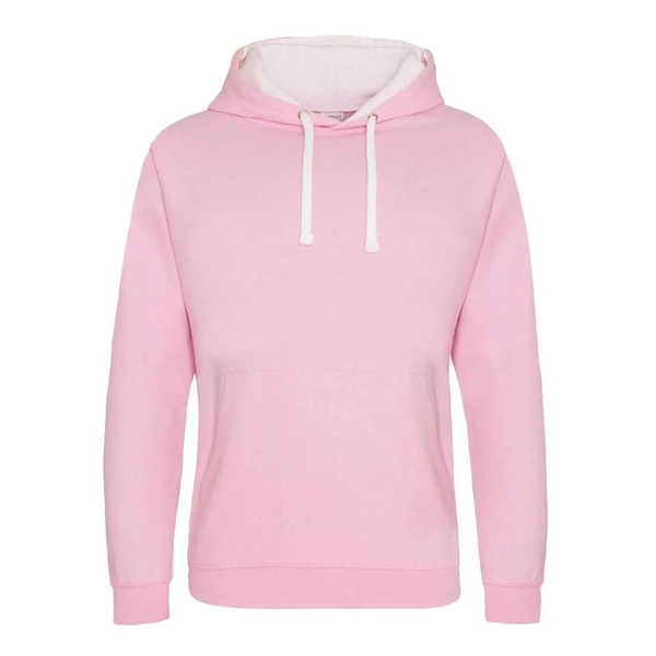 Felpa Hoodie con cappuccio bicolore baby pink arctic white