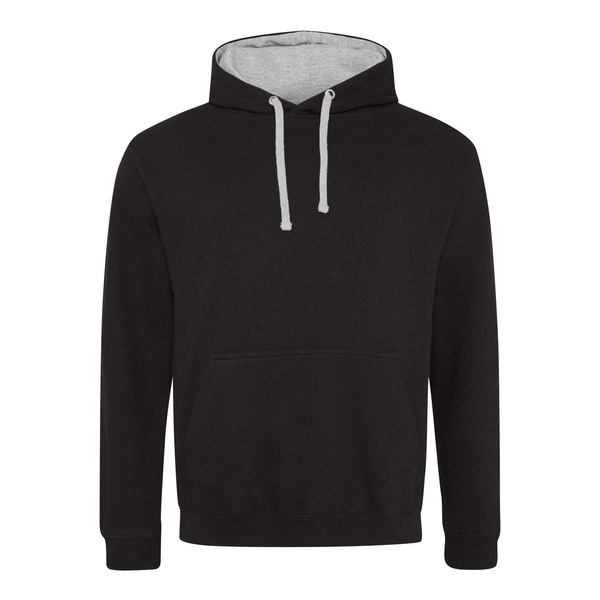Felpa Hoodie con cappuccio bicolore jet black heather grey