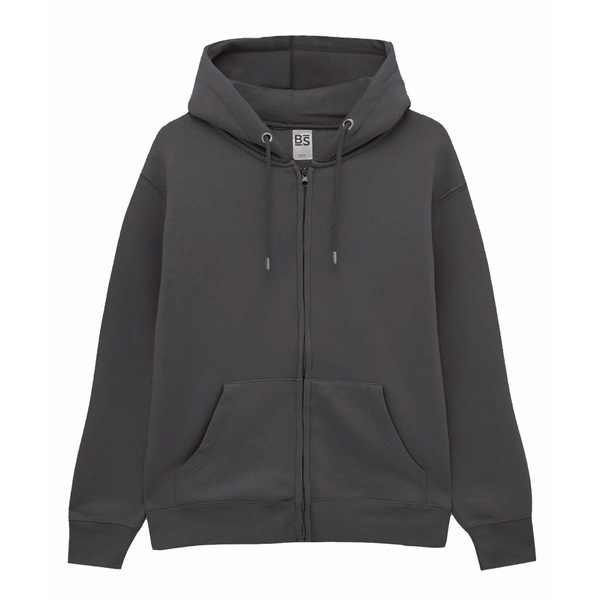 FELPA VEGA con zip e cappuccio UNISEX dark grey